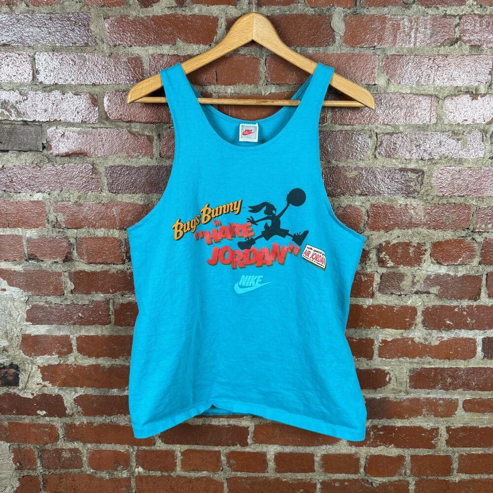 Vintage Nike Tank Top Mens Large Bugs Bunny Hare Jordan Air Jordan Made USA 90s